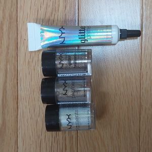 NYX glitters with primer